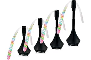 PATIOSIR 4PCS Retractable Portable Food Fan for Indoor Outdoor Meals, Spinning Fan for Picnic with Rechargeable Batteries