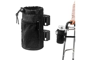 Wheelchair Cup Holder - Walker Rollator Water Bottle Bag for Mobility Scooter, Portable Cup Bracket Attachment, 1 Pc