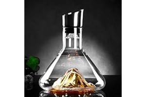 Lvpradior Wine Decanter Set with Aerator Filter, 1.5L Wine Carafe Red Wine Decanter, Lead-Free, Hand Blown Wine Accessories, 