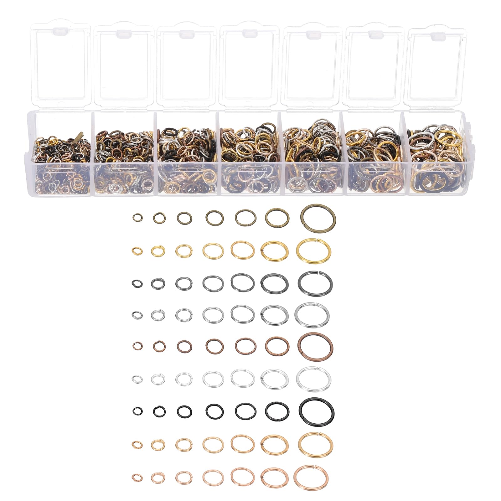 PATIKIL Jewelry Making Accessories Set, 4-10mm Open Jump Rings for Bracelet Necklace Making Findings Jewelry DIY, Mix Colors