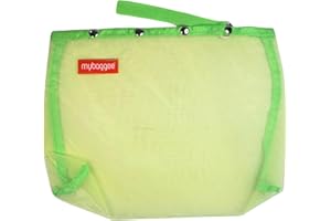 mybaggee Medium 4 Snaps Mesh Travel Knitting Bag with Snap Opening, Lightweight Nylon Storage Pouch for Yarns, Needles and Ac