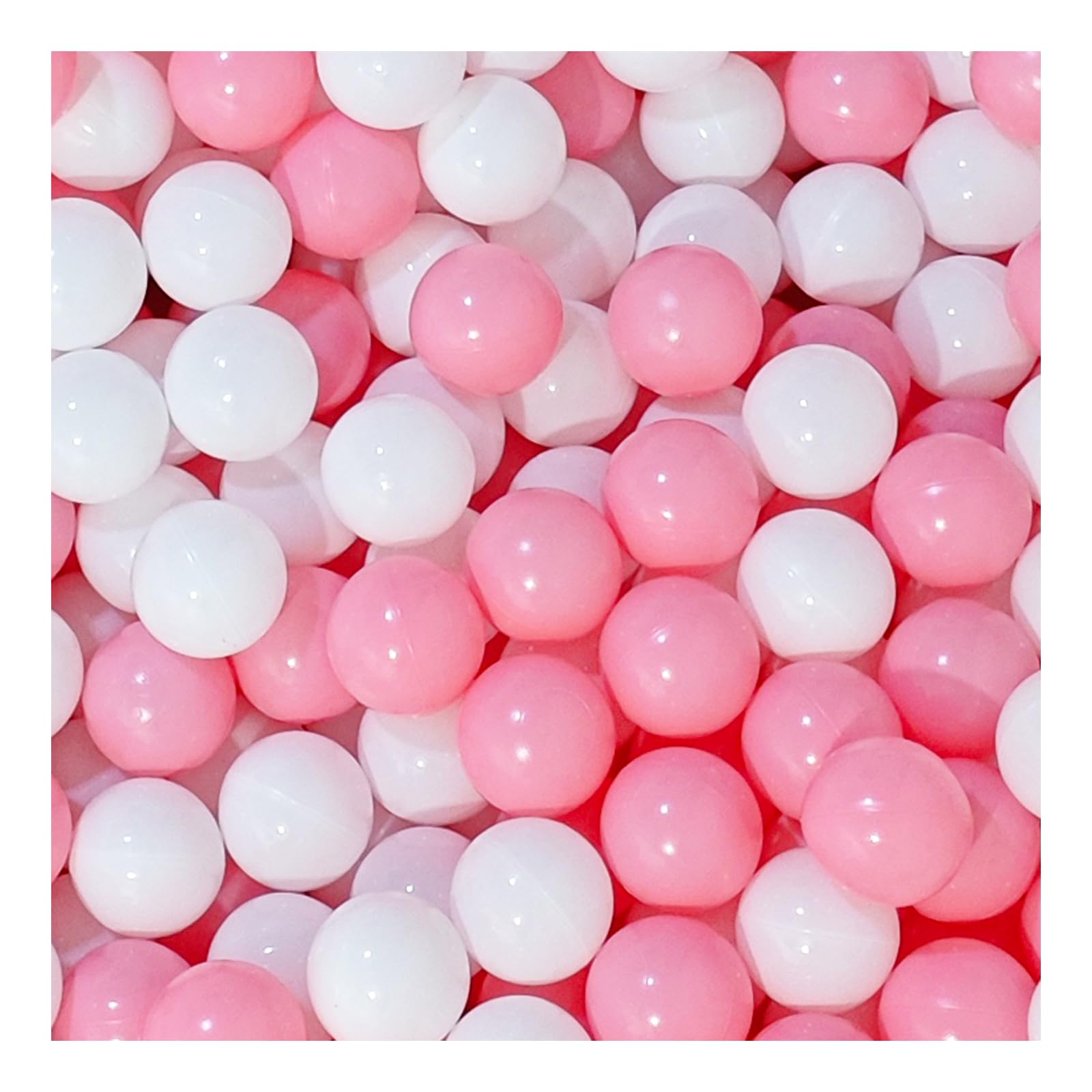 Photo 1 of 2.2in/5.5cm Ball Pit Balls, 100-Pack in Sweet Pink & White - Non-Toxic & Durable for Game Tents, Pools, Bounce Houses & More, Ages 0+