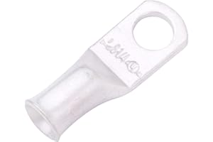 SELTERM 10pcs 6 AWG-1/4" Stud Tinned Copper Wire Lugs, Heavy Duty Battery Cable Ends,6 Gauge Ring Terminals, UL Battery Lugs Marine Grade Copper Eyelets Electrical Battery Terminal Connectors