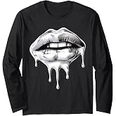 Y2K Chrome Lips Long Sleeve T-Shirt