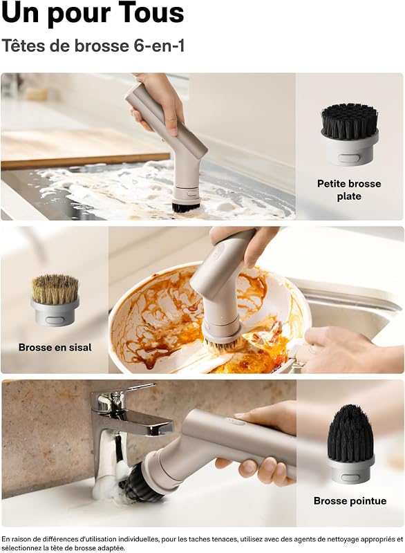 Brosse électrique rotative - Brosse à Vaisselle IPX7 étanche