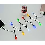 LED Christmas Lights Phone Charging Cable, USB and Bulb Charger, 50inch 10led Multicolor Available with Phone 5,5s,6,6plus,6s