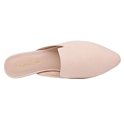 DREAM PAIRS Women's Flat Mules Pointed Toe Backless