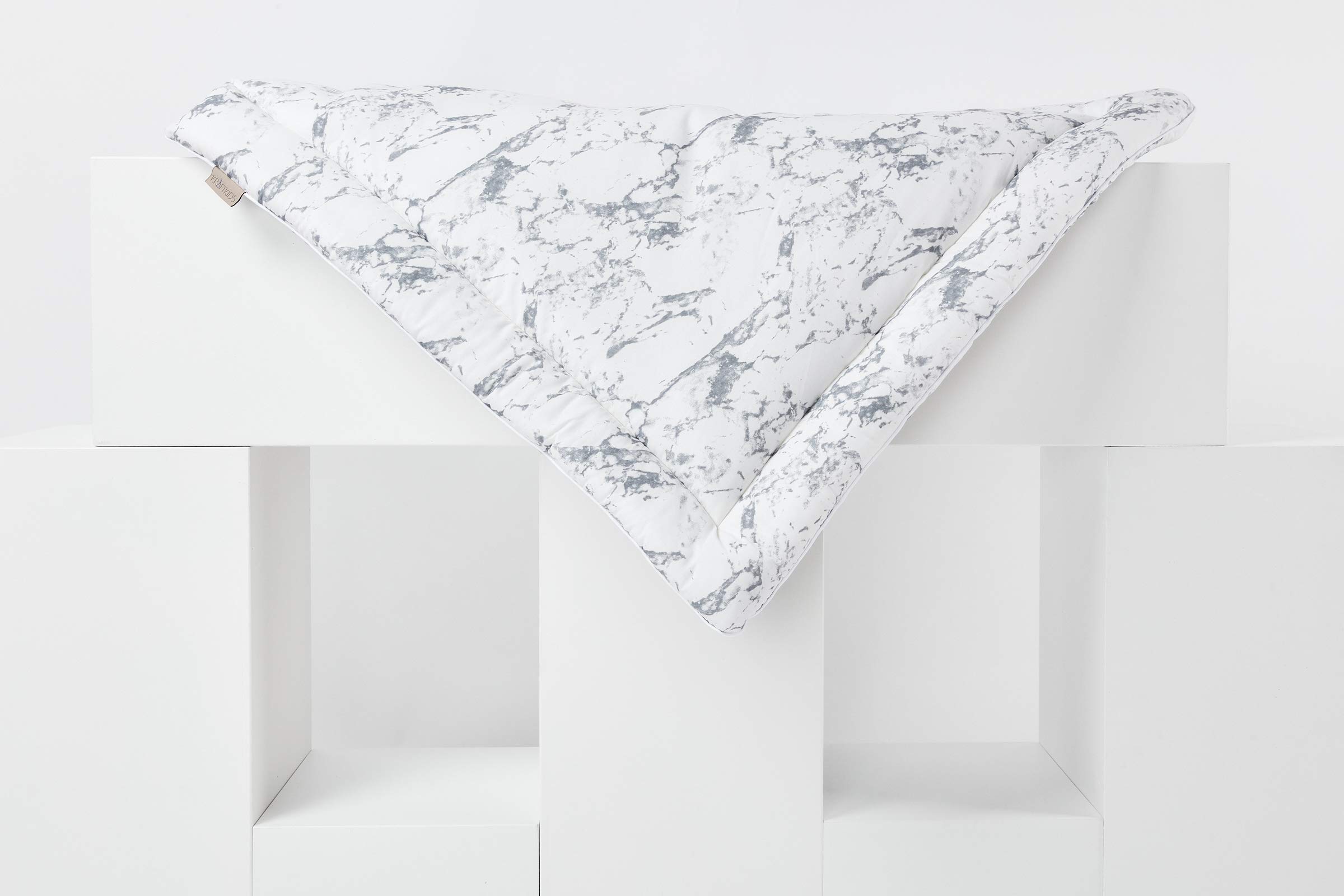 KraftKids MAR112-85 Changing Mat in White Marble, Changing Mat 85 x 75 cm (W x D), Changing Cushion, Multi-Colour, 780 g