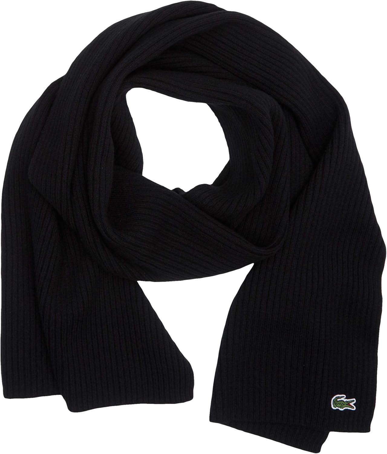 Lacoste Men's Re2217 Cold Weather Scarf, Noir, TU Amazon.co.uk Clothing