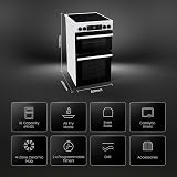 Hisense Freestanding Ceramic Cooker Double Oven 69/43 L White A Rated view 3