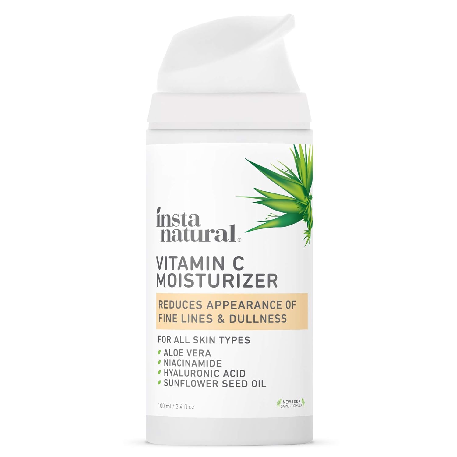 InstaNatural Vitamin C Moisturizer - Anti Aging & Wrinkle Cream - Hyaluronic Acid & Organic Jojoba Oil - Wrinkles, Hyperpigmentation, Acne, & Dark Spot Corrector for Face - Men & Women - 3.4oz: Beauty