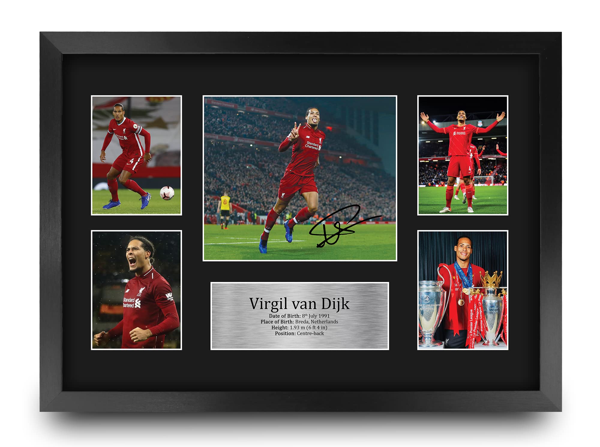 HWC Trading FR A3 Virgil van Dijk Liverpool Gifts Printed Signed Autograph Picture for Football Fans and Supporters - A3 Framed