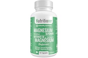 Magnesium Glycinate 212.5 mg Capsules (Elemental) from Non-Buffered Fully Chelated 100% Magnesium Bisglycinate - 62 Max-Capac