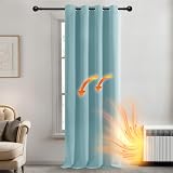 Deconovo Blackout Curtain Eyelet Sky Blue 55 x 96 Inch One Panel