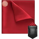 VICHERIA Pocket Squares for Men 19 Momme Mulberry 100% Silk with Leather Holder 10x10 Inch Luxury Handkerchief for men's Suit