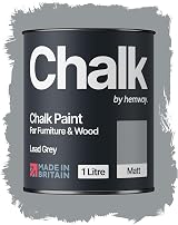 Hemway Chalk Paint Lead Grey 1L Furniture Paint Matte Finish view 1