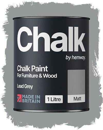 Hemway Chalk Paint Lead Grey 1L Furniture Paint Matte Finish