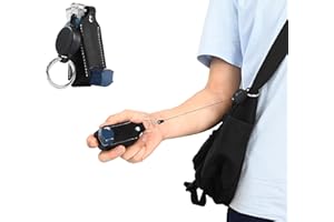 zimois Asthma Inhaler Case Pu Leather Protective Travel Handy Mini Holster,Inhaler Holder Keychain,Equipped With A Retractable Anti Loss Keychain,Black