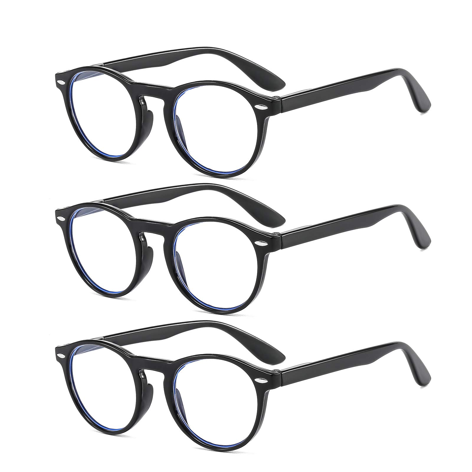 Suertree Anti-Blue Computer Reading Glasses, Blue Light Blocking Glasses Anti Eyestrain Glasses Gaming Eyewear Vision Care Anti Glare Reader for PC Laptop Gamer Pack of 3