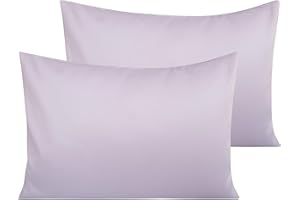 NTBAY Egyptian Cotton Toddler Pillowcases - Set of 2 - Travel Pillow Cases - 500 Thread Count Cotton 13x18 Pillow Covers - Envelope Closure Nursery Pillowcases, 13x18 Inches, Light Purple