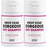 Handmade Heroes Non Aerosol Dry Shampoo Volume Powder 1.8oz, 100% Natural & Vegan For Dark Hair & Brunette Hair (2 pc set)