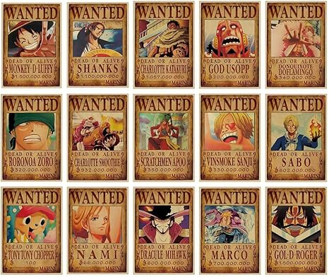 Altcompluser 69 Stk Anime One Piece Wanted Poster Wanddekoration Wandbild Kleinformat Plakat Fur Wandgestaltung Nach 903 Update Amazon De Kuche Haushalt