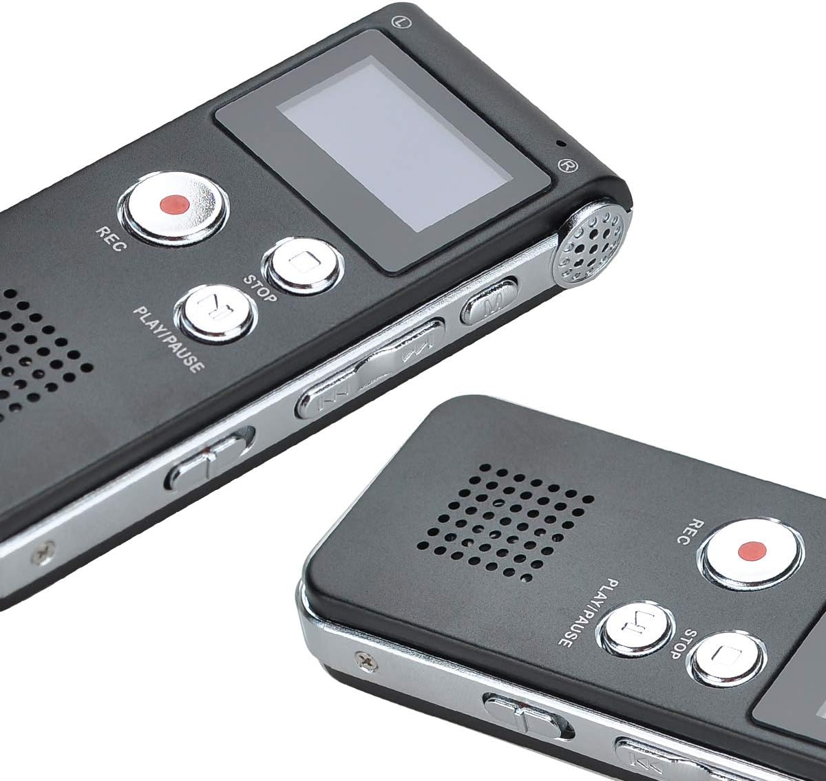 COVVY Portable Digital Voice Recorder Sound Audio Recorder Dictaphone LCD Recorder MP3 Player-8GB (Black) - Image 4