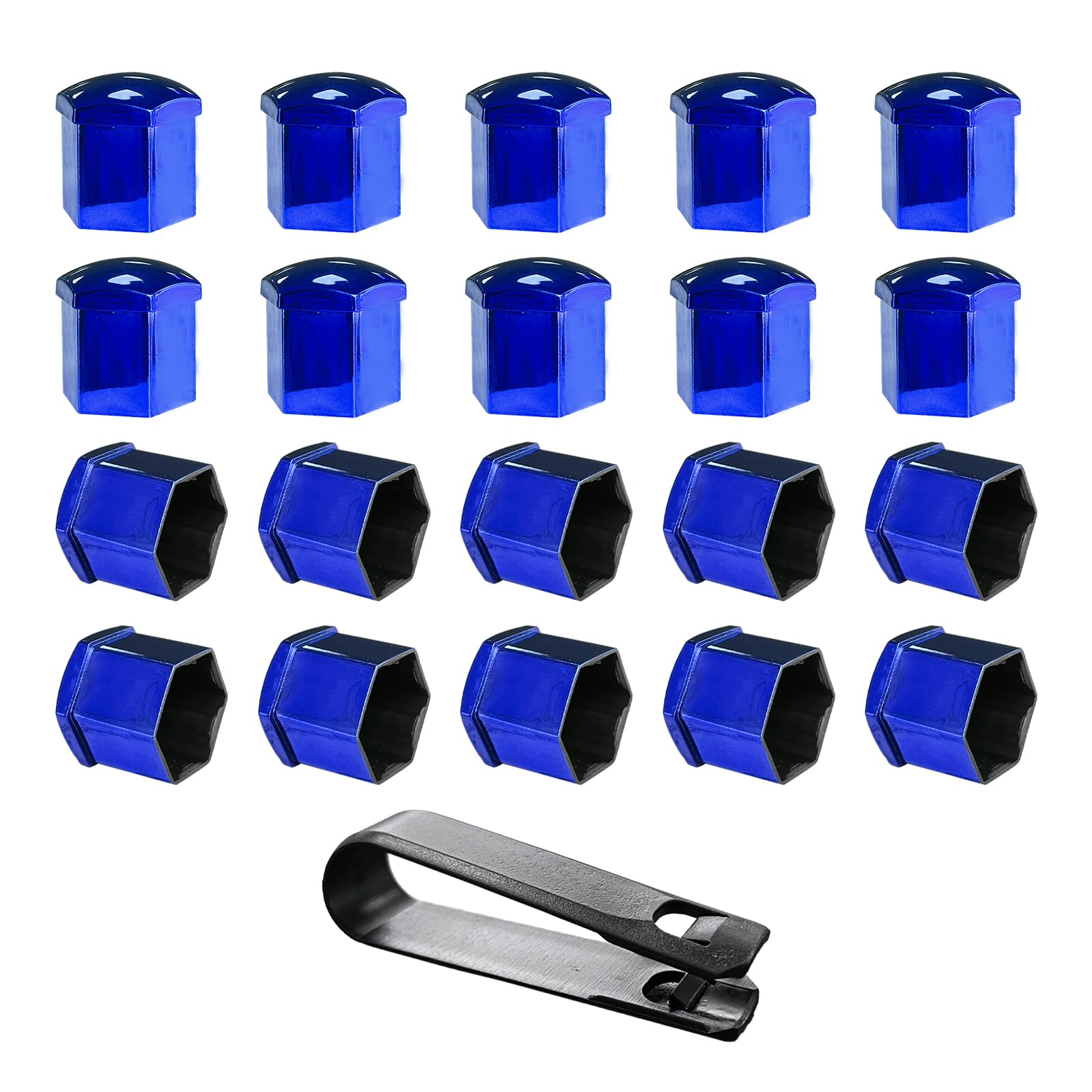 Photo 1 of Augeny 20 PCS Wheel Nut Covers Bolt Caps, 19mm Wheel Lug Bolt Covers Caps with Removal Tool, Auto Hub Screw Bolt Head Tire Protector, Universal Vehicle Exterior Decor Accessories (Blue)