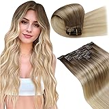 LaaVoo Silver Clip in Hair Extensions Real Human
