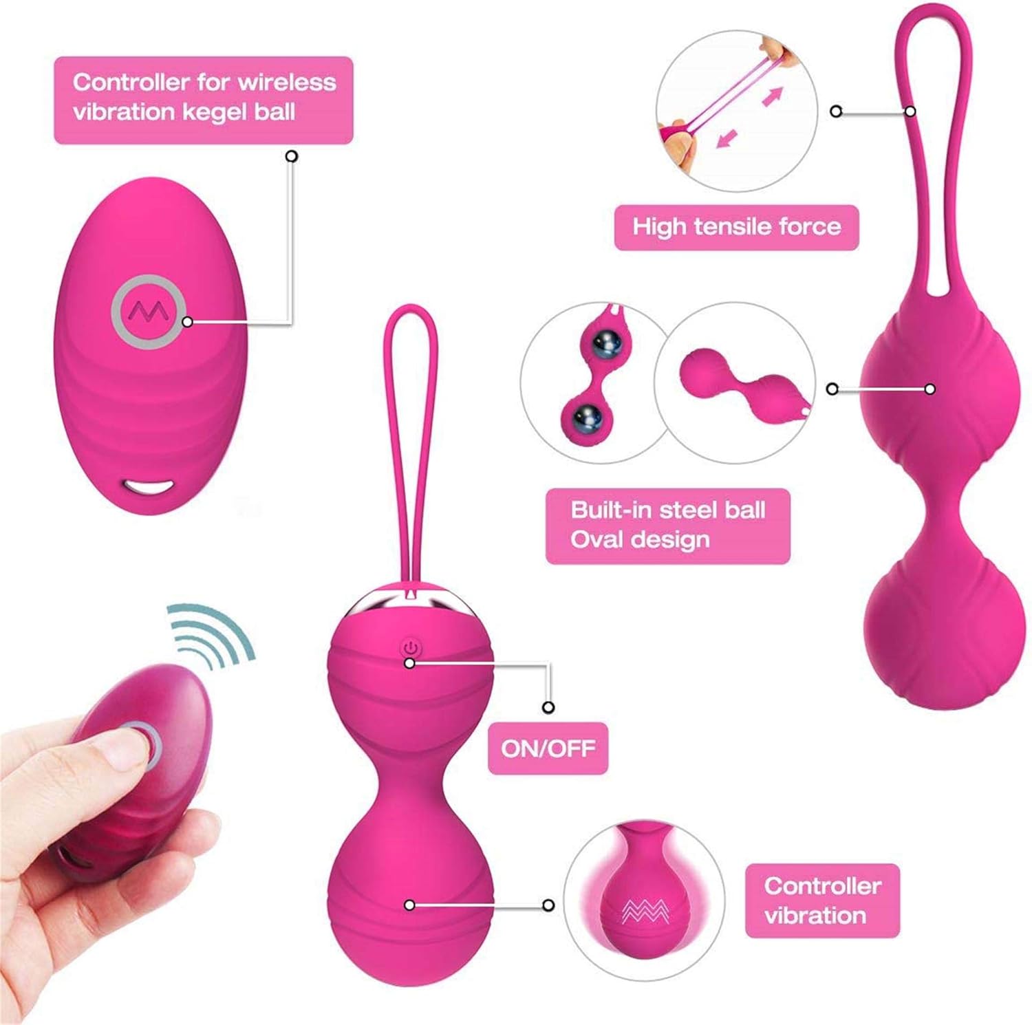 Abandship 2 in 1 Kegel Balls Kit - Kegel Exercise Weights Products for Women, 3 Weights Ben Wa Kegel Balls for Beginners & & Advanced, Doctor Recommended for Bladder Control and Pelvic Floor Training: Health & Personal Care