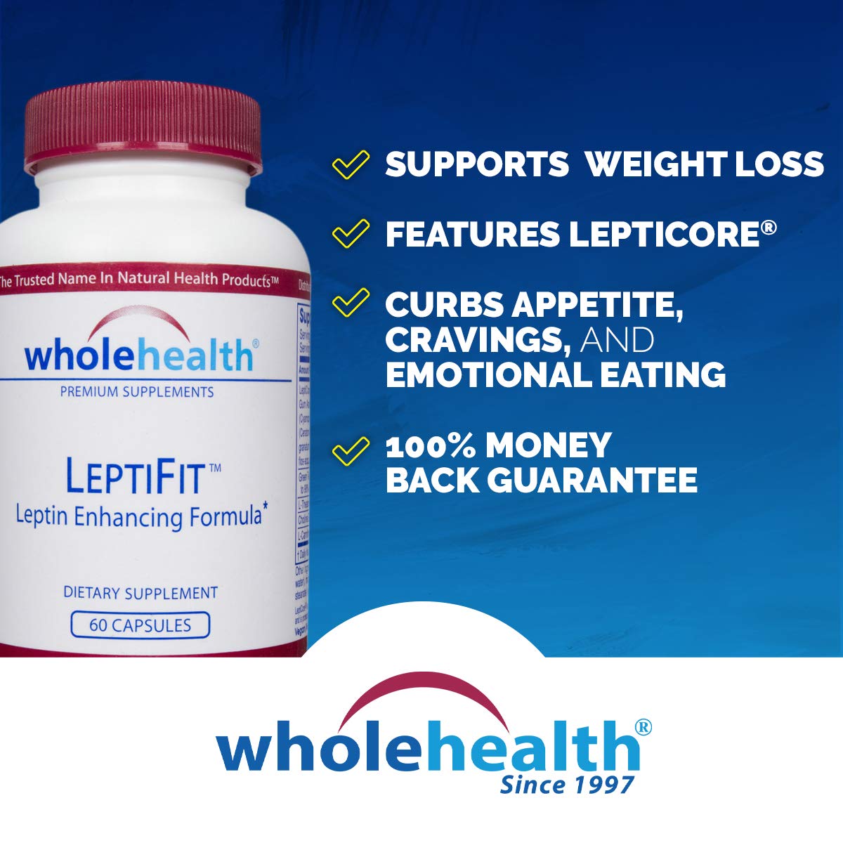 WholeHealth LeptiFit™ Natural Weight Loss Supplement (60 Caps) with