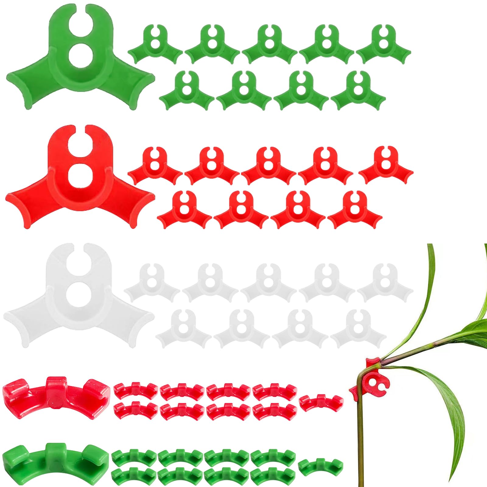 JVHLOV 40pcs Plant Clips, 90 Degree Angle Plant Support Clips, Plant Bender, Plant Training Bending Clips, Gardening Plant Support, Lst Clips for Low Stress Training Plant Stem Support