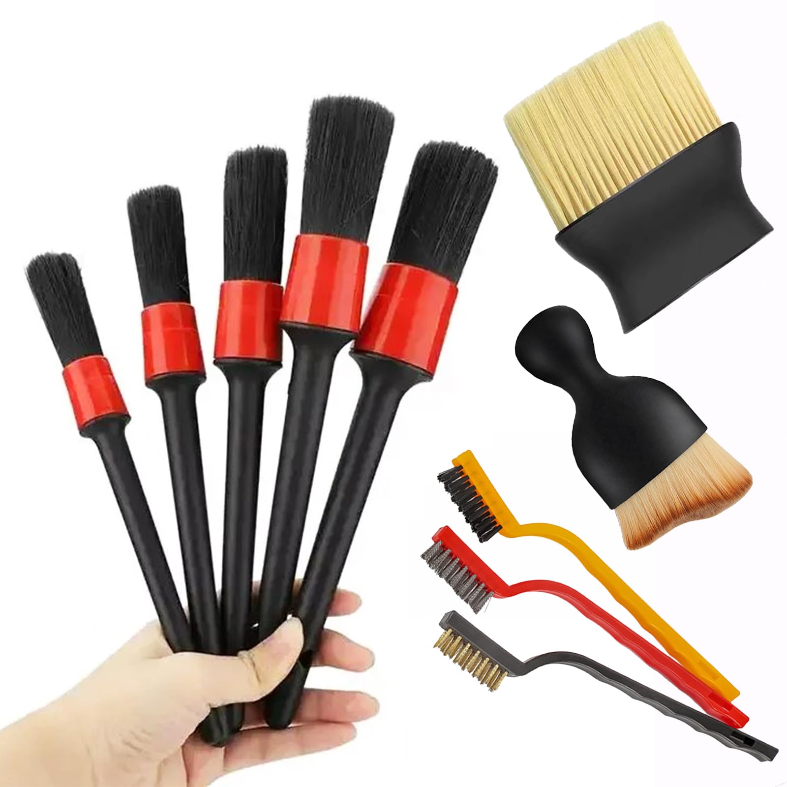 Photo 1 of LVSENLIN 10pcs Auto Car Detailing Brush Set,Car Interior Cleaning Kit,Including 5pcs Car Detailing Brushes, 3pcs Wire Brush and 2pcs Different Soft Bristle dusting Brush for car Interior.