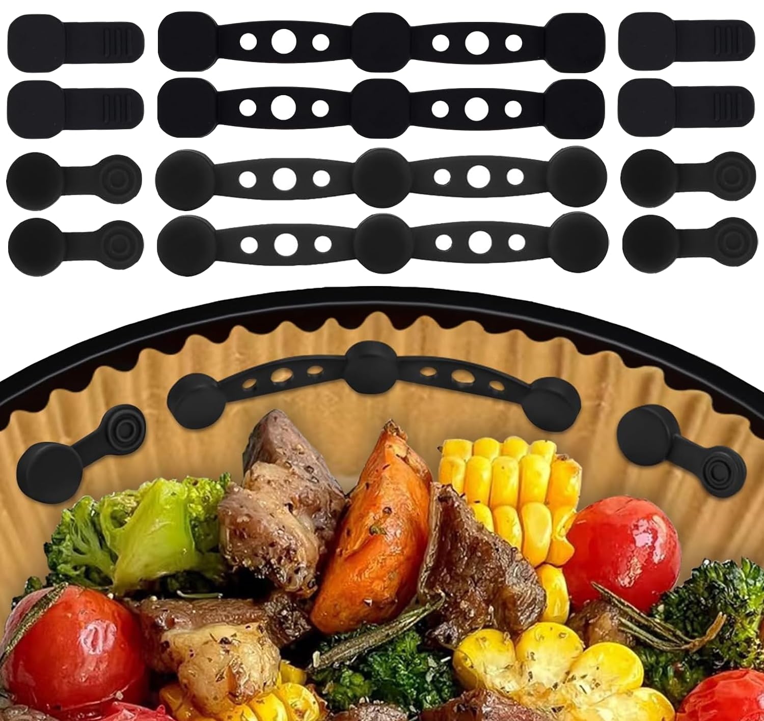 12 Stück Magnete für Airfryer Backpapier, hitzebeständig zum Kochen, Backen