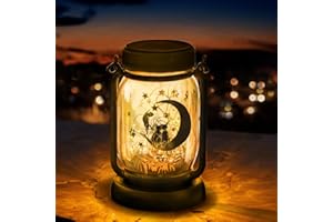 kyoryuger Cat Solar Lanterns 3in1 Moon Cats Gifts for Women Mom Grandma Unique Teen Girl Gifts for Cat Lovers Cat Memory Lantern with Stake for Yard Lawn Patio Bedroom Kitty Decoration
