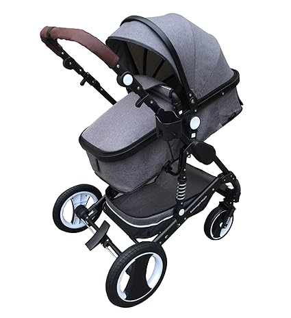 Kinderwagen „California“, 3 in 1 Kombikinderwagen Megaset 8 teilig inkl. Babywanne, Babyschale, Sportwagen und Zubehör, zerti