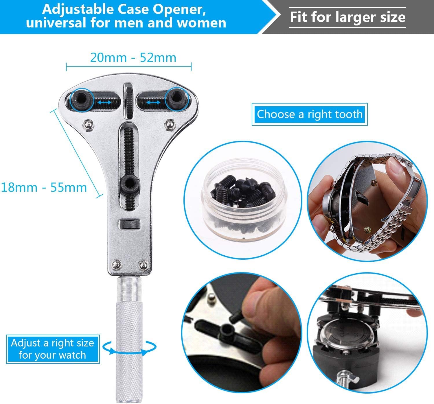 Vastar Watch Repair Kit, Watch Repair Tools Professional Spring Bar Tool Set, Watch Band Link Pin Tool Set with Carrying Case: Home Improvement
