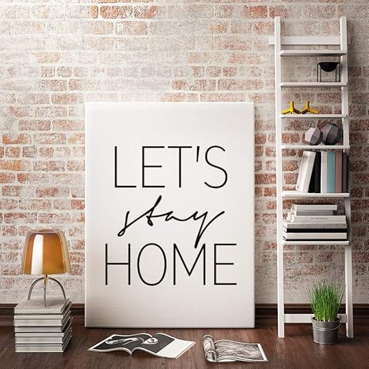 Pldzsh Triptico Let S Stay Home Arte De Pared Para Imprimir
