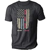 NAZENTI Personalized Dad Shirt, Custom Daddy Shirts for Men, Vintage American Flag Grandpa Shirt, Gifts for Father Day