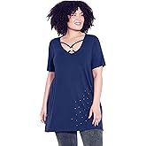 Avenue Women's Plus Size Tunic-Linny Bling