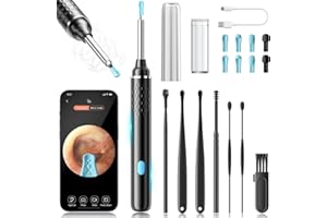 COONYES Ear Wax Removal Tool Camera, 1080P HD Ear Camera & 6 LED Lights, Easy and Safe Ear Cleaner for Kids & Adults, Ear Cleaning Kit Includes 8 Ear Tips and 7 Traditional Tools for iPhone, iPad, and Android