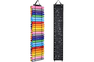 AROUY Vinyl Storage Organizer - Vinyl Roll Holder Wall Mount/Over The Door, Craft Vinyl Storage Rack, Hanging Organizer Storage with 52 Roll Compartments (52 - Black)