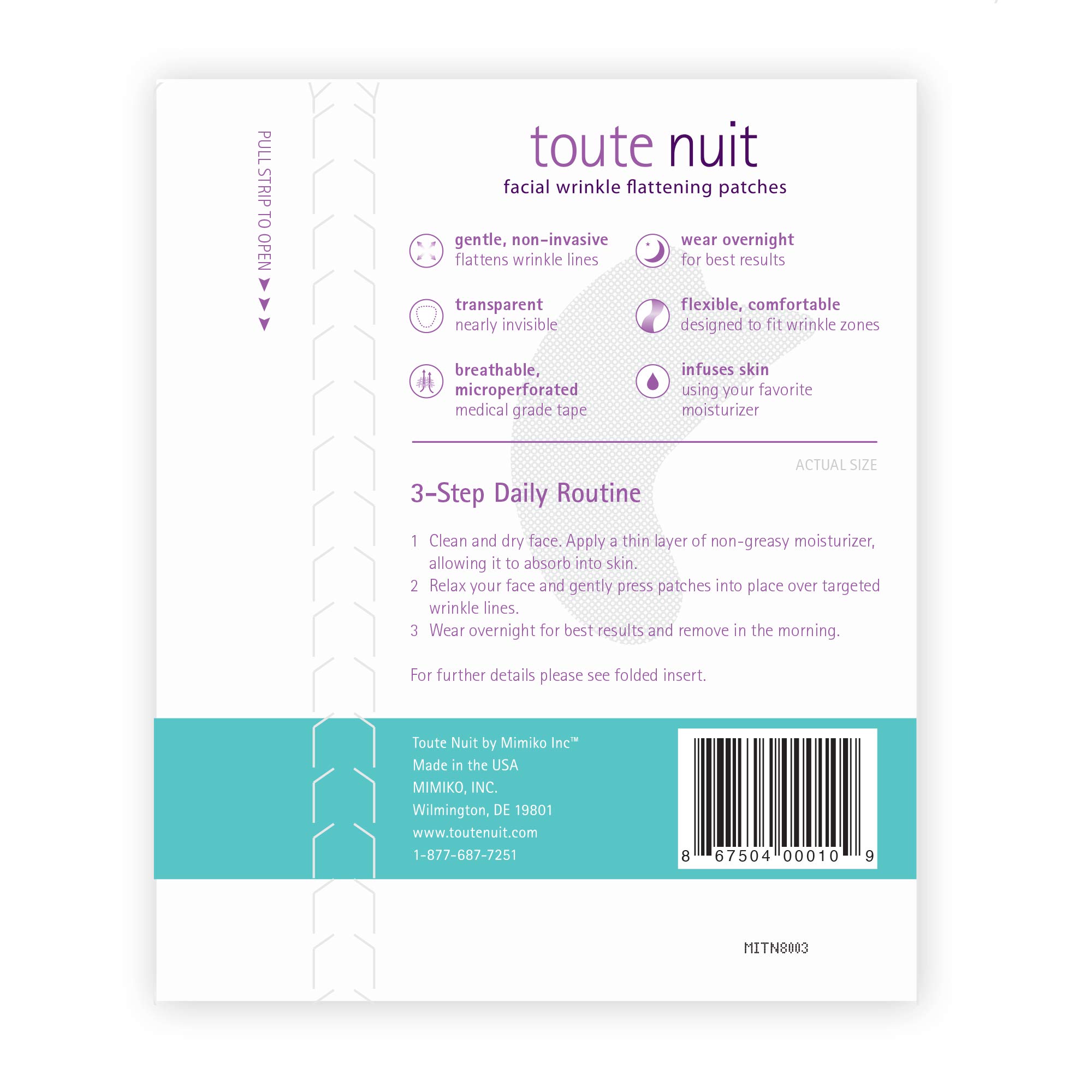 Toute Nuit Wrinkle Patches, Face Tape, Dolphin - Full Coverage Around Mouth - 20 Patches