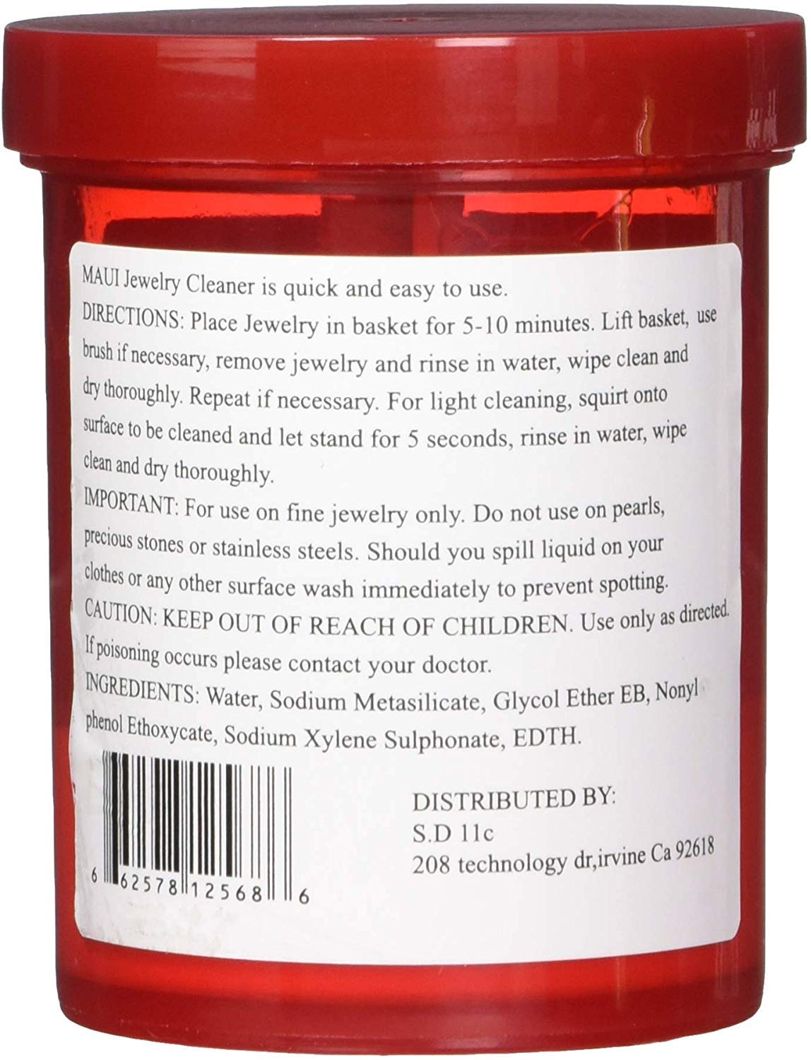 Maui Liquid Jewelry Cleaner Solution for Gold, Silver, Diamond. Safety