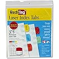 Redi-Tag Laser Printable Index Tabs, Permanent Adhesive, 1-1/8 x 1-1/4 Inches, Bulk Packed, 375 Tabs Per Pack, Assorted Colors (39020)