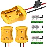 RVBOATPAT Power Wheel Battery Adapter Compatible with De 20V Battery Adapter Converter Kit 12 AWG Wire with Fuses and Connectors - 3 Pack