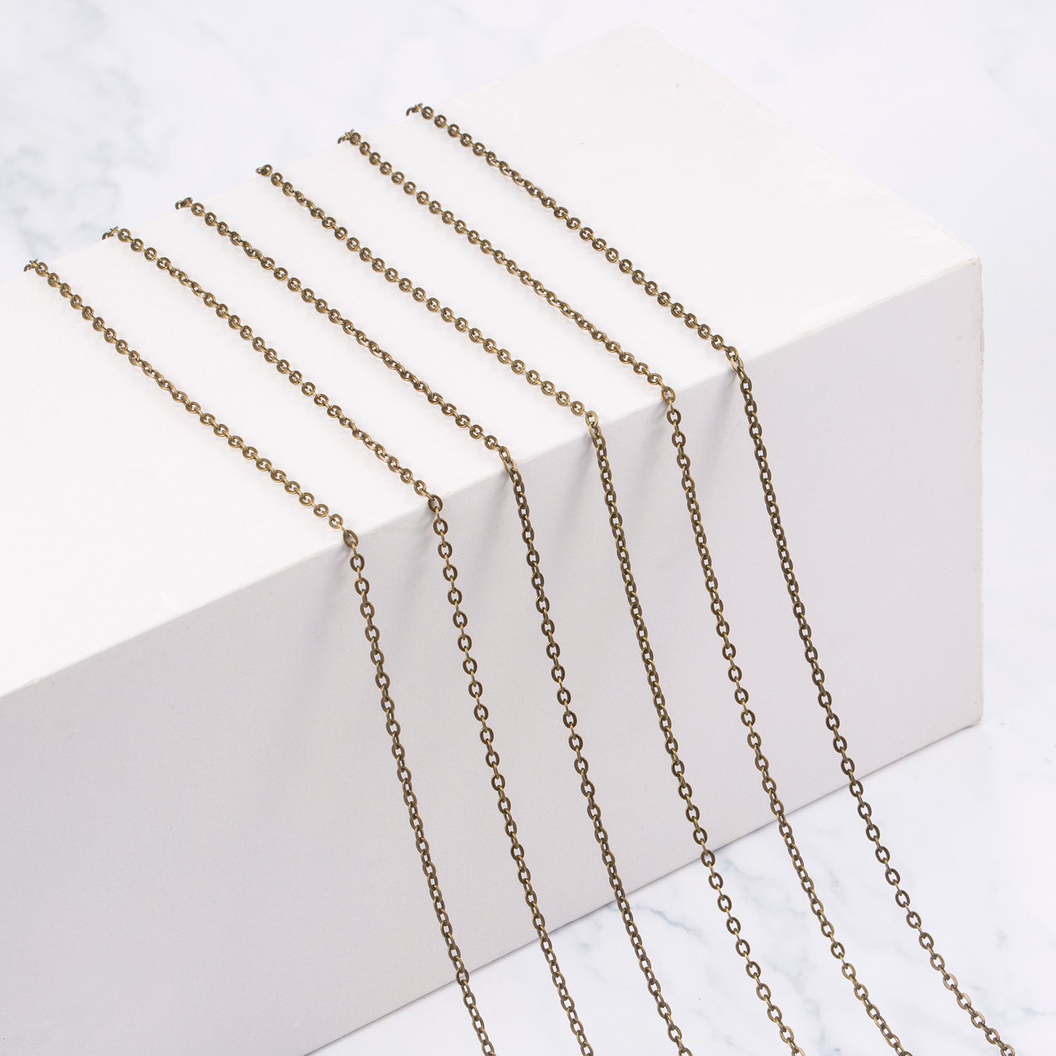 TecUnite TecUnite 24 Pack Necklace Chains Bulk Bronze DIY Cable Link Chains for Jewelry Making(24 Inch)