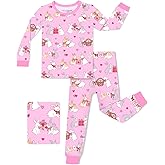 babee Reshinee Bamboo Viscose Toddler Girls Kids Pajama Sets 12M-8Y Snug fit Long-Sleeve Softness Sleepwear Pjs 2pcs Jammies
