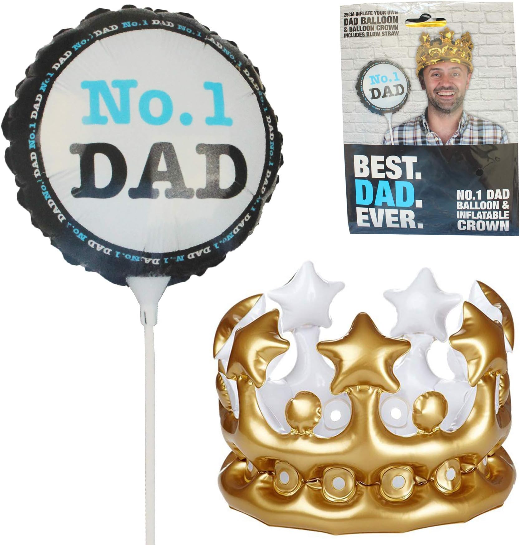 PMS International No. 1 Dad Balloon and Inflatable Crown Set