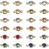 Craftdady Crystal Birthstone Charms Tiny Round Rhinestone Dangle Pendants Mini Earring Charms Hang Ornament for Jewelry Necklace Bracelet Earring Making
